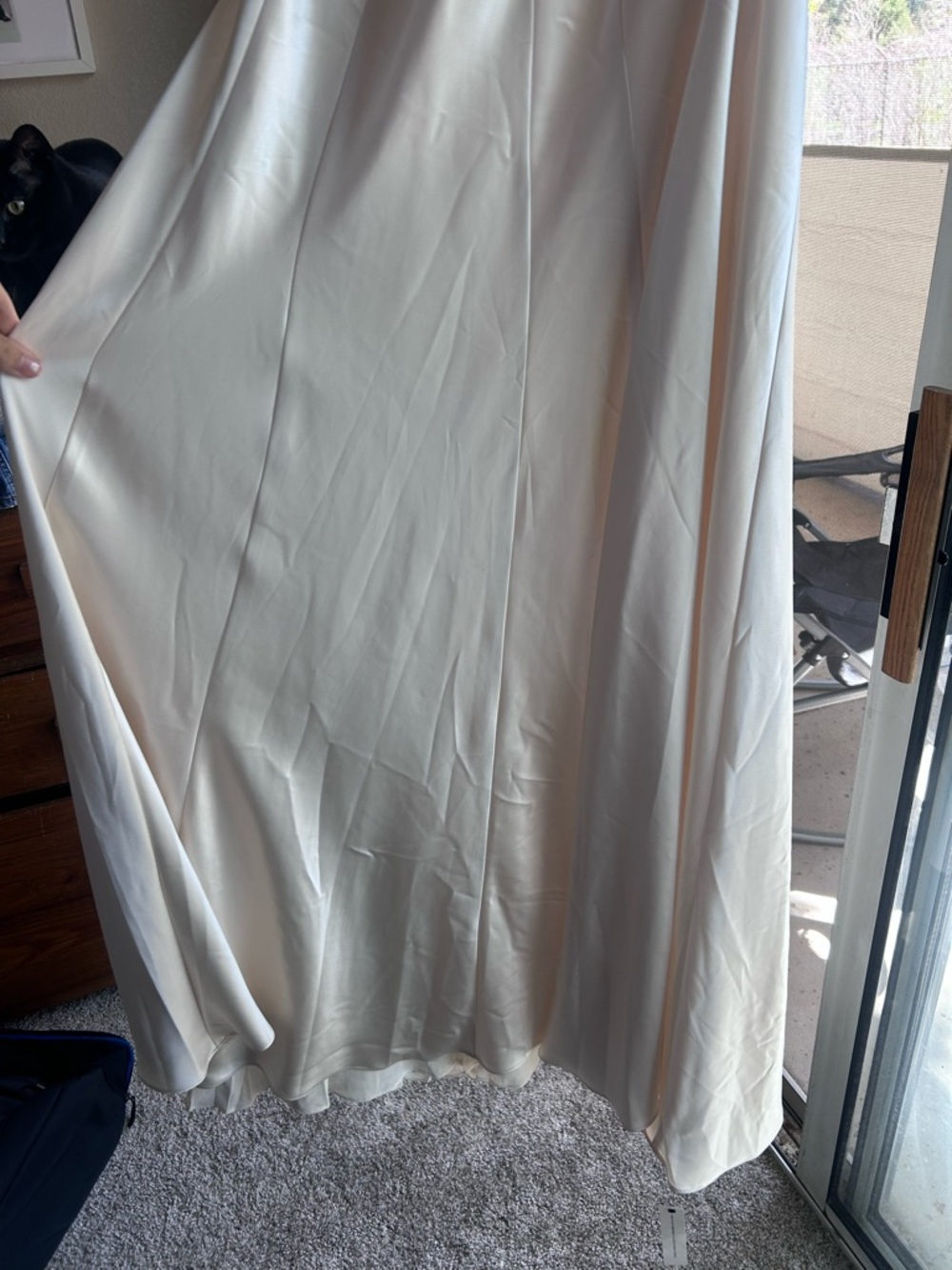 Reformation Cream Satin Halter Wedding Dress - Picture 6 of 8